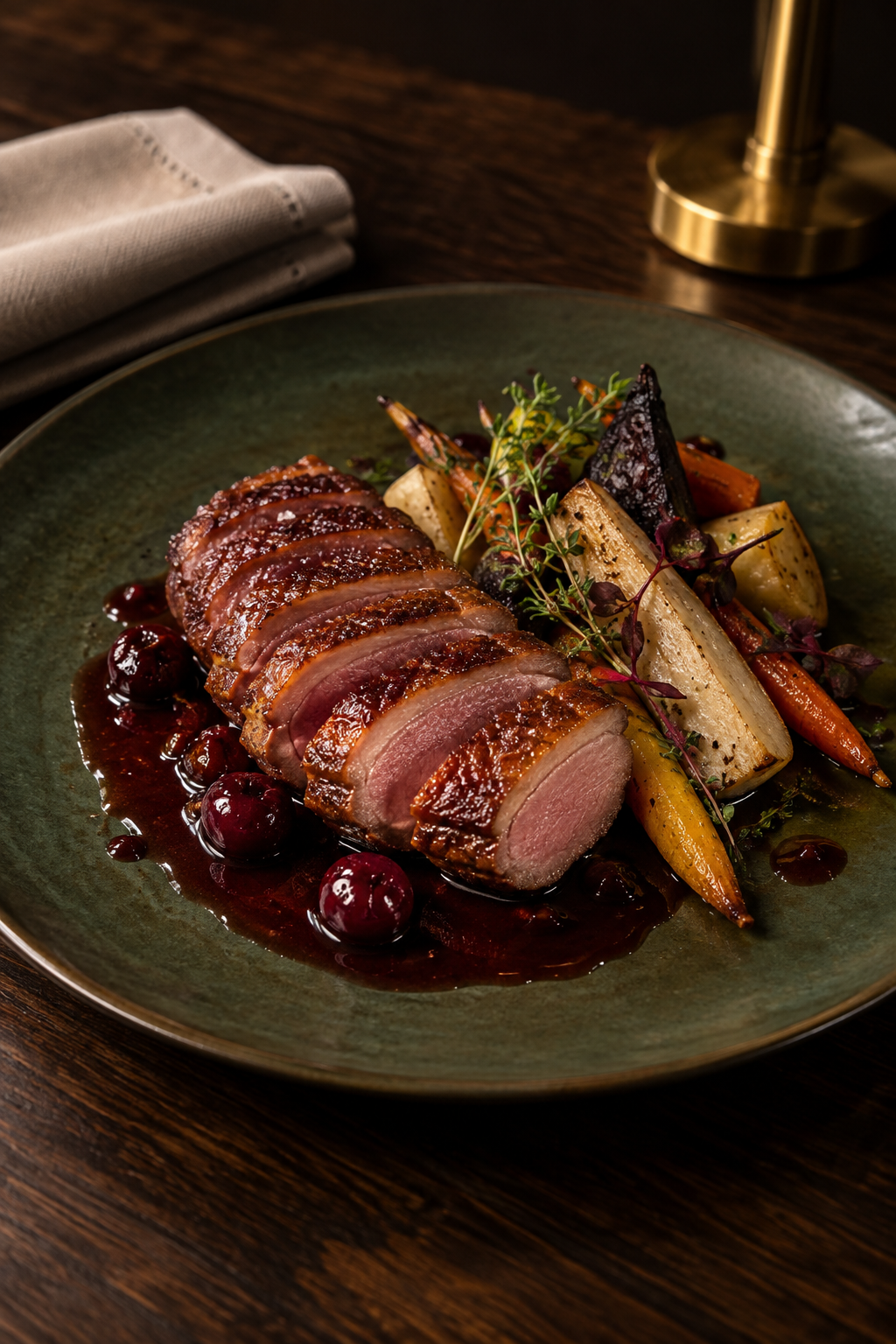 Kaczka z wiśnią serwowana w restauracji Stolikowa